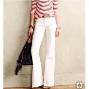 Talbots Flawless Five Pocket White Flare High Rise Jeans 14 NWOT